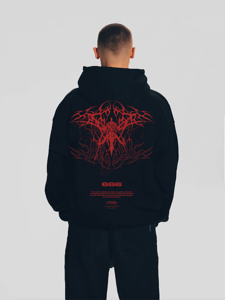 FANTOM 666 Red Oversized Hoodie